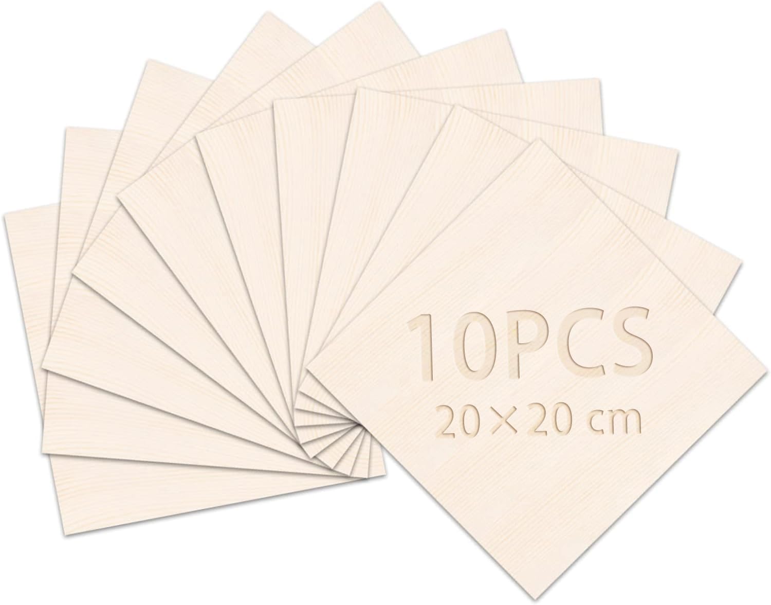 Balsa Wood Sheets, DOITEM 10Pcs Thin Wood Sheets Balsa Wood 200x200x1.5mm Wooden Blank for Cricut Maker Wood Craft Painting Engraved Model Making Projects