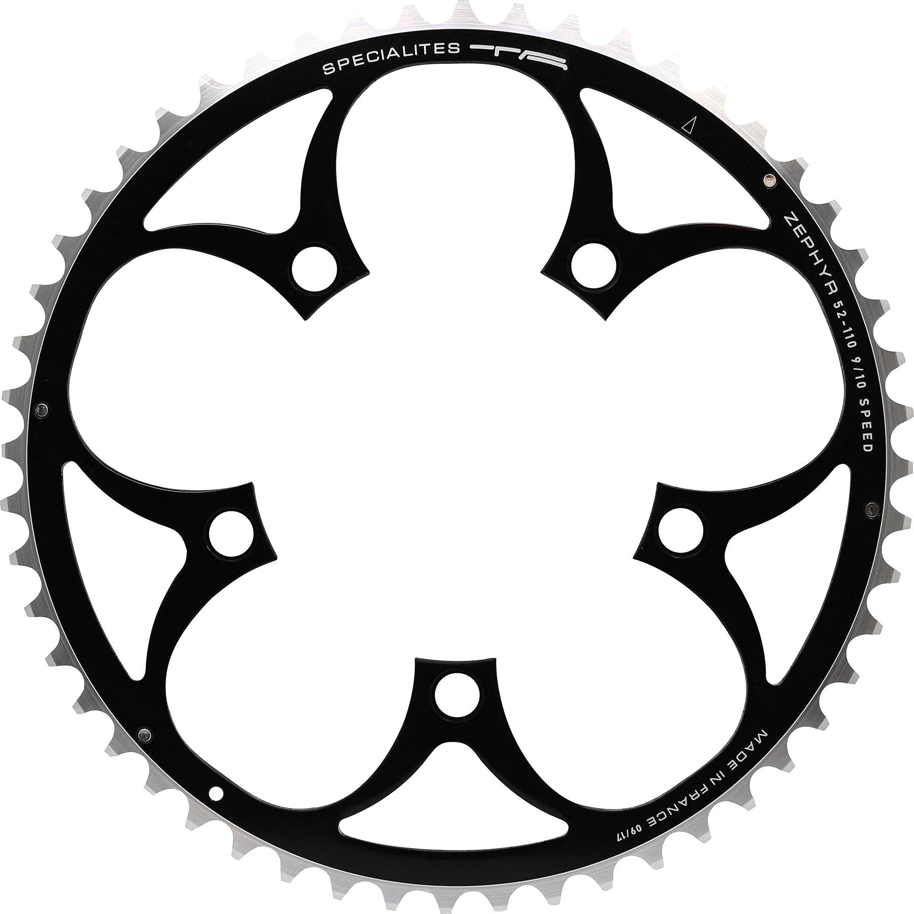 Spécialités TA Zephyr Compact 5-Arm 110pcd 9/10 Speed Chainring, Outer 50t, Black — image 1