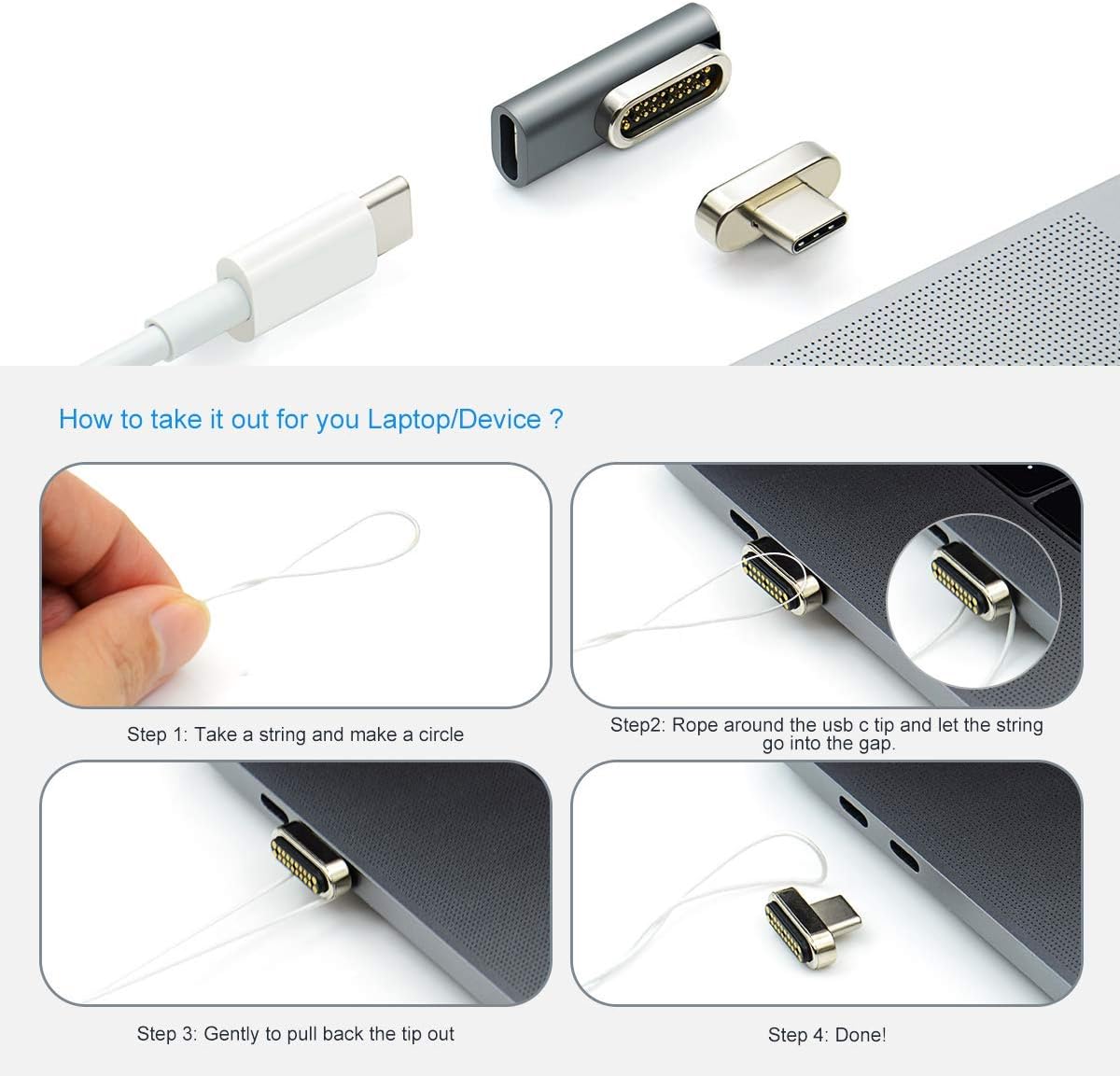 usb c magnetic adapter knaive 20pins magnetic to usb c 3 1 converter adapter support 100w pd 10gbp s data compatible with chromebook xps hp spectre surface and more type c device adapters accessories uni tankers dk