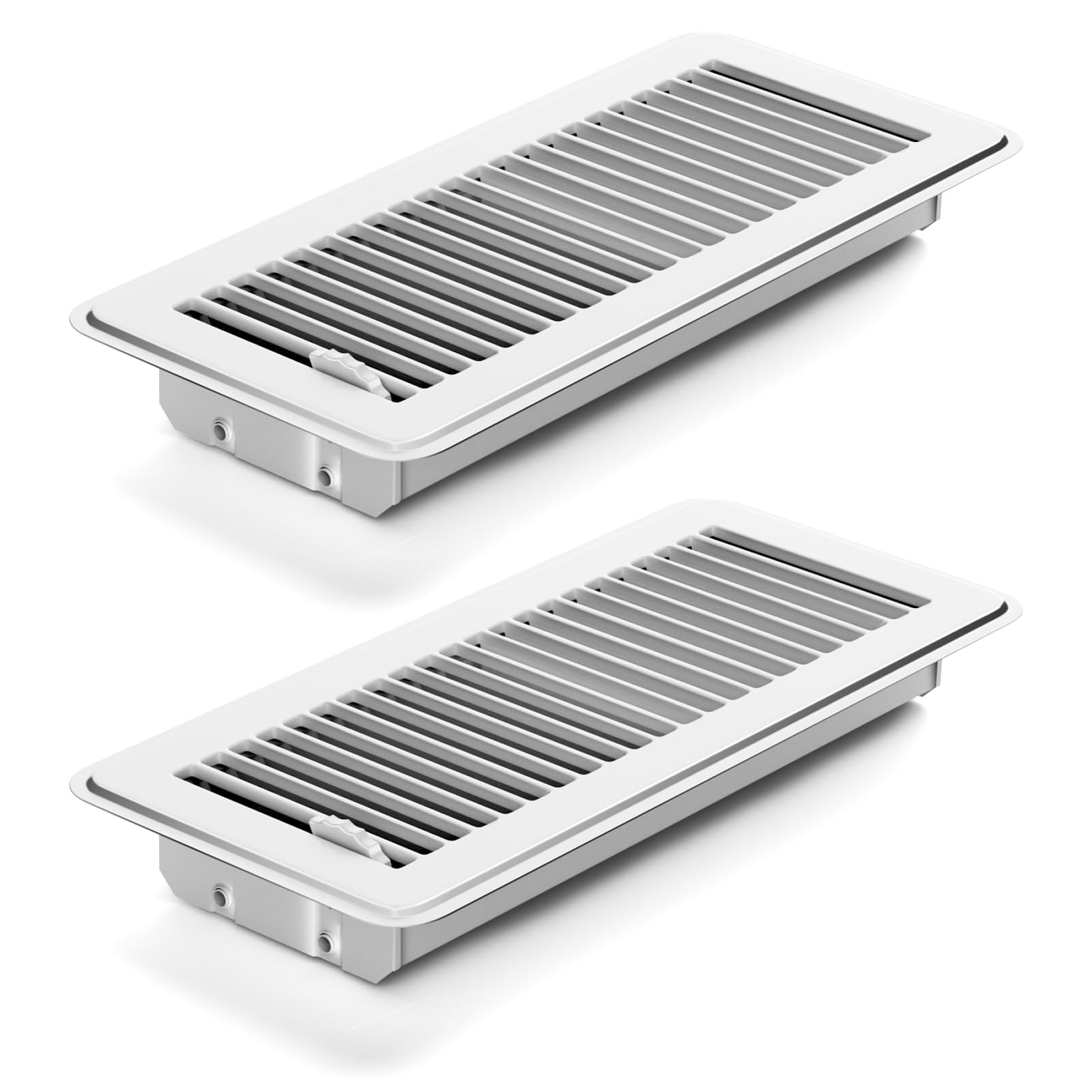Photo 1 of Floor Vents Floor Registers 4x12 Inch, Heavy Duty Metal Hot Air Vent Covers 4x12 Inch with Rust-Proof Finish for Home Heater Floor Vent Grilles and Vents (2, White, 4x12 Inches)