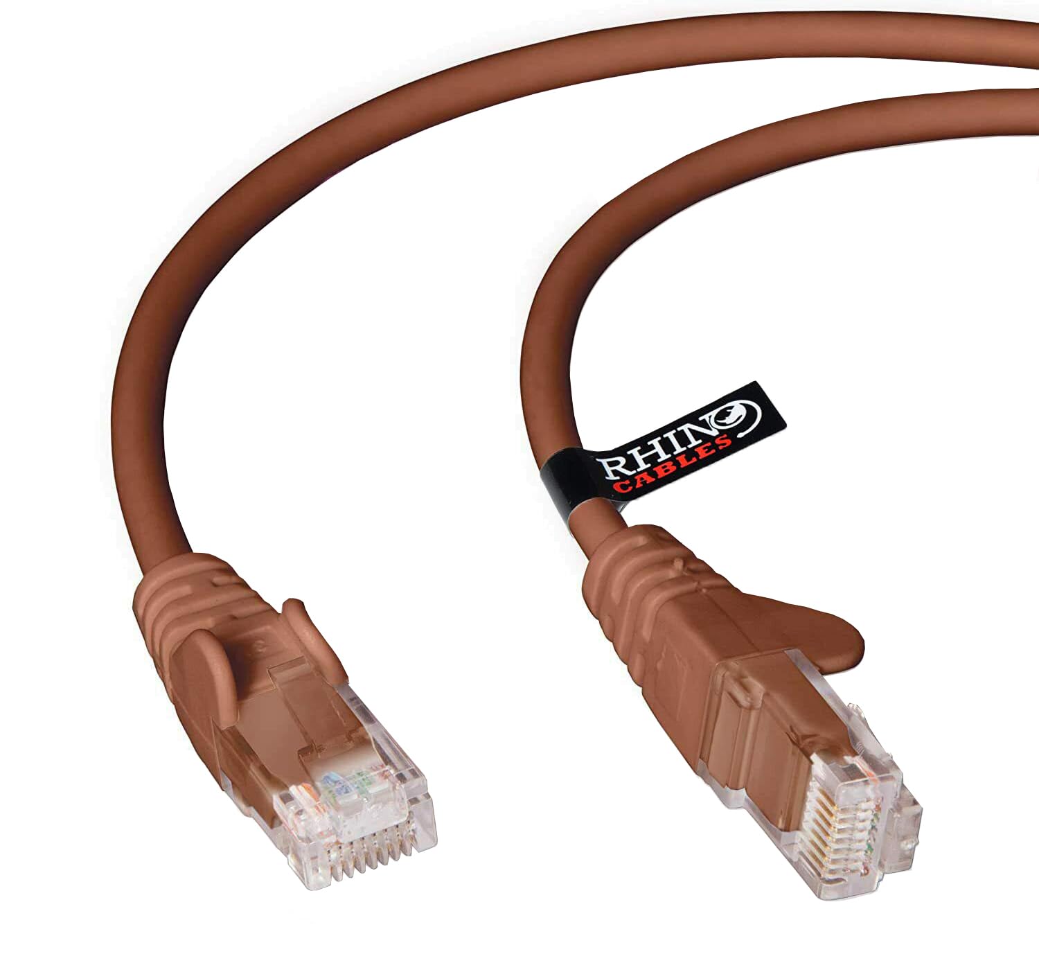 rhinocables CAT 5e High-Speed Ethernet Cable - Reliable LAN Network RJ45 Cable for Fast Internet & Data Transfer | Durable WiFi Broadband Cable for Gaming & Streaming, (20m, Brown, Pack of 1)