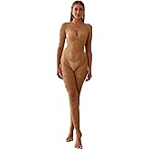 Walang Lip Women Sexy Crotchless Underwear Hollow Lingerie Bodysuit Babydoll Mesh Teddy Sleepwear Tights Bodystocking