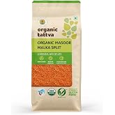 Organic Tattva Masoor Dal 500gms, Malka Split – Red Lentils for Everyday Cooking Masoor Dal, Soups, and Indian Meals