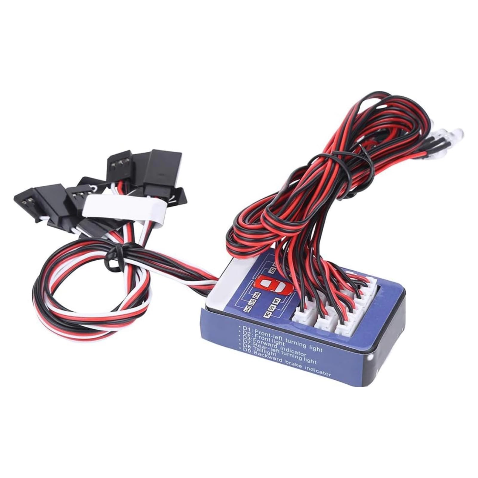 Drfeify RC Car LED Light Set, 12 LED Lamp Lighting System Kit Simulation Flashing Lights for 1/10 1/8 RC Car Truck Crawler Lighting Accessory