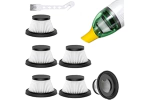 ISINGO 6 Pack HEPA Vacuum Filter Replacement Compatible with Compact Cordless Vacuum Cleaner as Seen on TV, Washable and Reusable Vac Replacement Parts