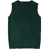 ZUEVI Women's Sweater Vest Classic V Neck Uniform Pullover Knitwear Tops Sleeveless Knitted Sweaters Vests
