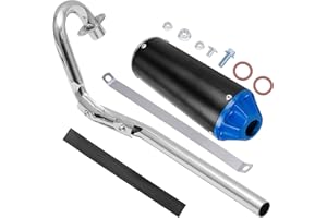 HAUERTZX Exhaust Muffler Silencer Pipe Assembly Compatible for 50cc 90cc 110cc 125cc Taotao DB10 DB14 SSR110 SSR125 CRF50 CRF70 XR50 Apollo Coolster Dirt Pit Bike (Blue)
