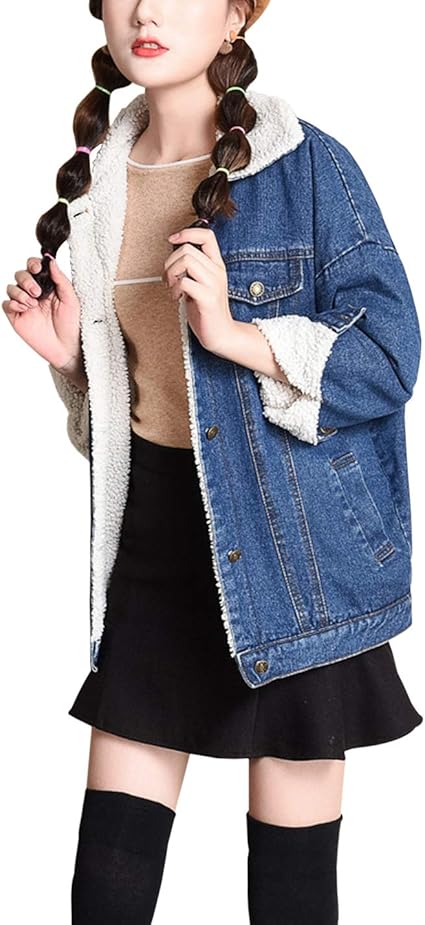wool lined denim jacket womens