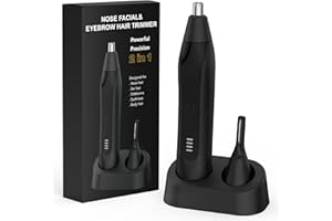 Setonia Nose Hair Trimmers for Men,Rechargeable Eyebrow Trimmer 2 in 1 Painless Multifunctional Ear and Nose Hair Trimmer with Dual Edge Blades Portable Design (Black)