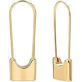 SANNYRA Safety Pin Earrings for Women, Paper Clip Earrings for Women, Minimalist Dangle Hoop Paper Clip Ear Hoop Studs Daily Jewelry