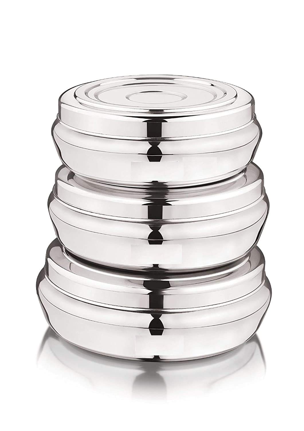 ALWAFLI Stainless Steel Belly Shape Poori Dabba Storage Containers