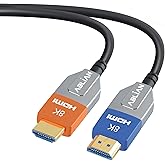 8K 4K Long HDMI Cable 100ft,Fiber Optic HDMI 2.1 Cable 48Gbps Ultra High Speed Support 8K 60hz 4K 120hz HDR eARC CL3 in Wall 