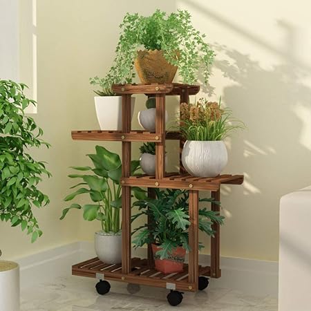 Estante de planta de flores independiente móvil, estante de ...