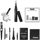 Premium Hearing Aid Cleaning Kit for Oticon Phonak Wireless Rechargeable | Hearing Aid Cleaning Tools for Wireless Rechargeable, Hearing Aid Cleaner Supplies Accessories Seniors with Pen, Spray Brush