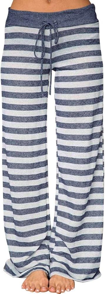 Women Pants Neartime Print Loose Casual Pants American Flag Drawstring Wide Leggings
