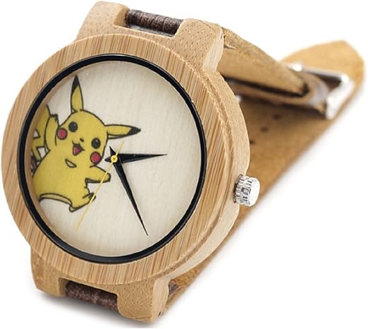 Nuevo Pokemon Monsters Pikachu (madera de bambú Relojes de ...