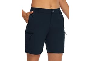 Rdruko Women's Hiking Golf Shorts Quick Dry Stretch Outdoor Work Summer Shorts with Zipper Pockets