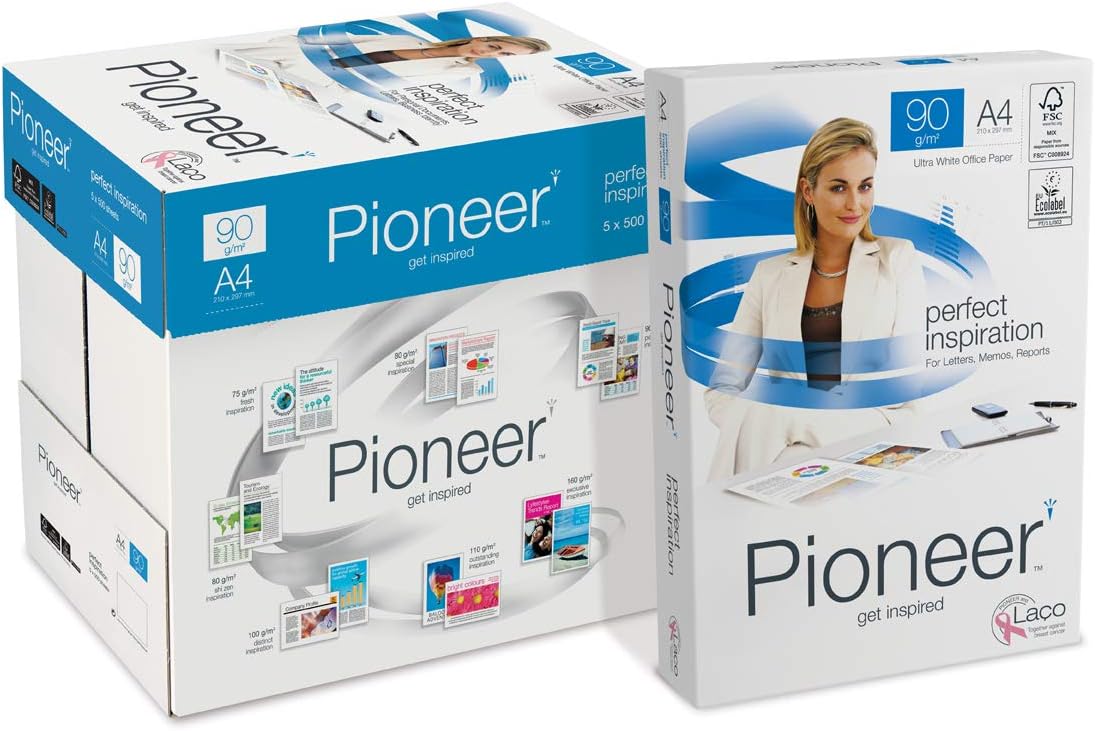 PIONEER - Papel premium para impresora 2500 folios 90 g/m2: Amazon.es: Oficina y papelería