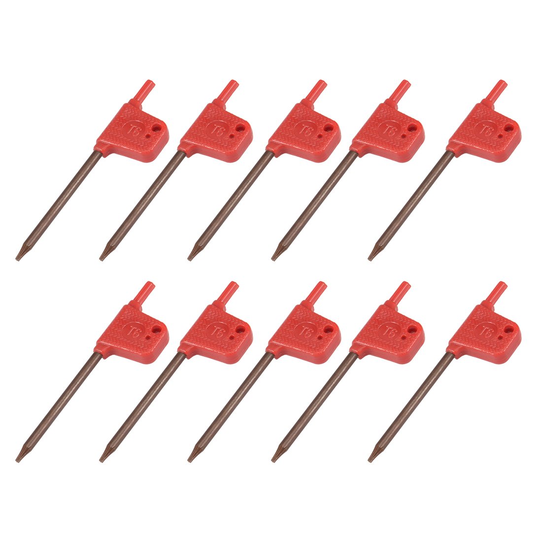 sourcing map Torx Screwdriver, T6 S2 Flag Handle Star Driver Key Wrench Spanner 10 Pcs