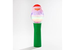 COOL THINGS CORP Jumbo Snowball Light Up Christmas Spinners LED Spinning Wand Toy, Sensory, Stocking Stuffer, Party Favor for Kids & Adults (Santa)