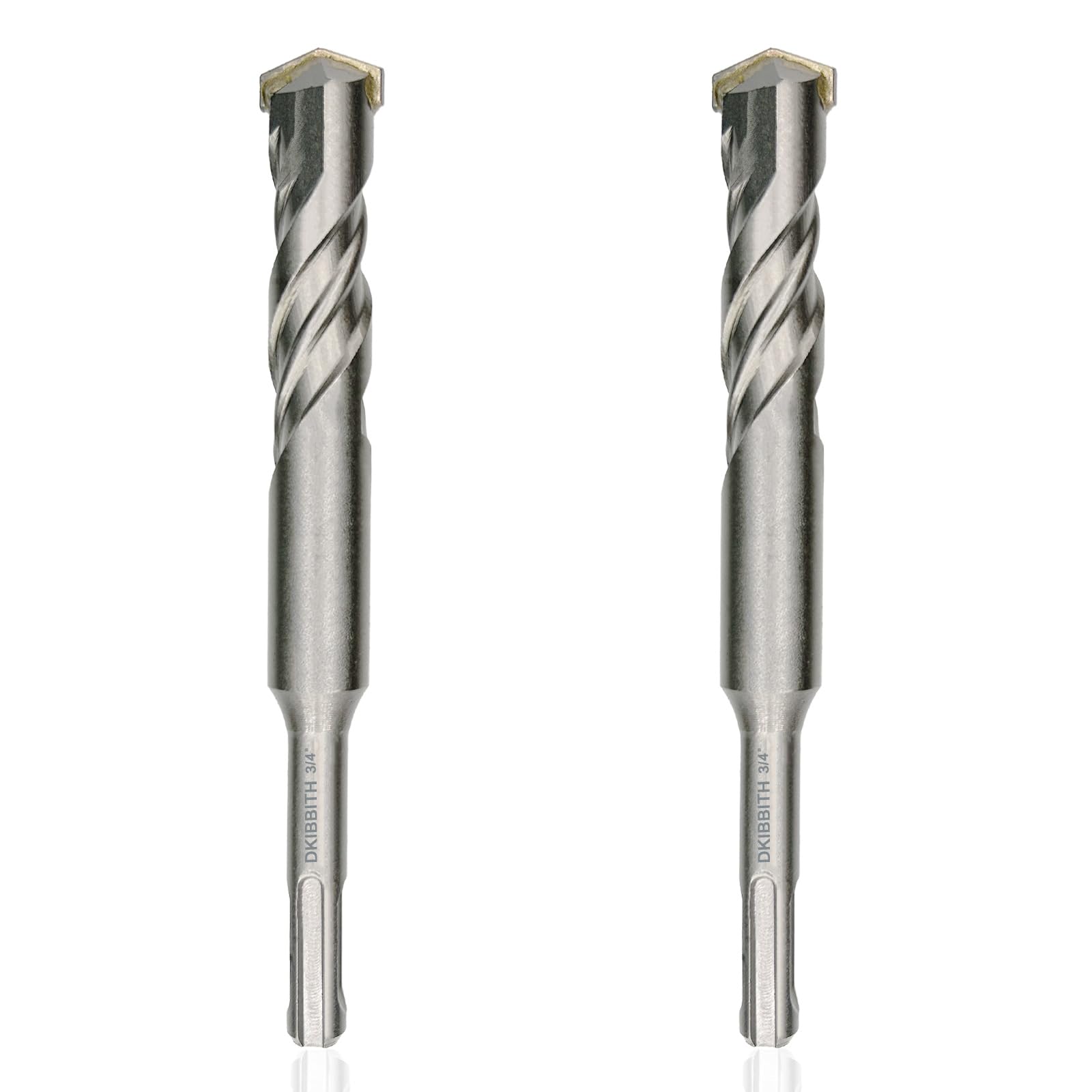 Photo 1 of 2-Piece 3/4" SDS Plus Drill Bits Rotary Hammer Drill Bit Set, Carbide Tipped for Drilling Concrete Cement Porcelain Tiles Ceramic Pots Stone Brick, Diameter 20mm, 160mm Long, SDS Plus Shank.