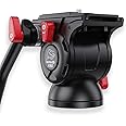 IFOOTAGE Video Camera Head Komodo K5S,Aluminum Fluid Heads,Stable Tripod Head for Pan and Tilt,with Quick Release Plate,Max Load 11 lbs/5kg