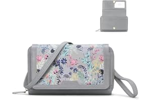 RONSIN Women Crossbody Wallet Purse, RFID Card Holder Wristlet Clutch 2 Straps