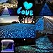 Glow in The Dark Pebbles for Outdoor Decor, Garden Lawn Yard, Aquarium, Walkway, Fish Tank, Pathway, Powered by Light or Solar-Recharge Repeatedly, Luminous Pebbles (Blue-200)