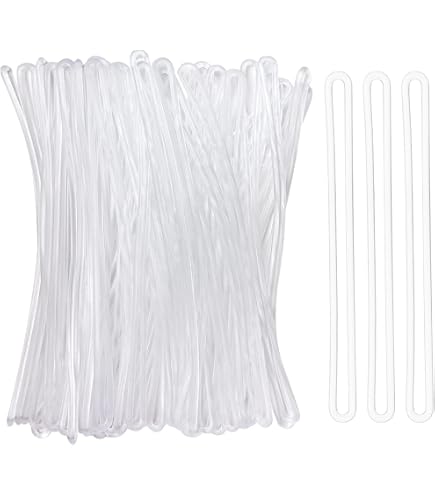 PATIKIL 50 Bucles De Equipaje De PVC Transparentes (15 Cm) – Correas Flexibles Para Etiquetas ID, Maletas Y Mochilas