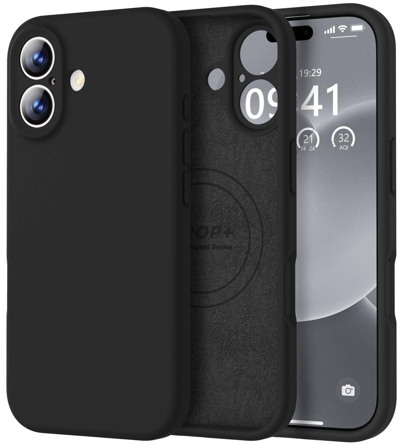 Photo 1 of Vooii Magnetic for iPhone 17 Case, Compatible with Magsafe (Premium Liquid Silicone) (Integrated Camera Control Button) Full Body Protective Anti-Scratch Microfiber Lining 6.3", Black