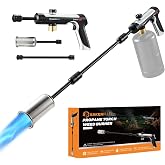 Sakerplus Propane Torch Weed Burner, 2-in-1 Adjustable Flame Torch | Built-In Igniter, Adjustable Flame &amp; Detachable Long Handle for Driveway, Patio, Walkway, Gravel Path and Garden Use
