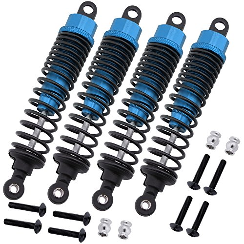 (4-Pack) HobbyPark Aluminum Shock Absorber Assembled 166004 Blue for Redcat Shockwave Sandstorm Tornado Epx/ PRO S30 Parts