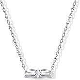 PAVOI 14K Gold Plated Dainty Tapered Baguette Cubic Zirconia Pendant Necklace | Trendy Chain Necklaces for Women