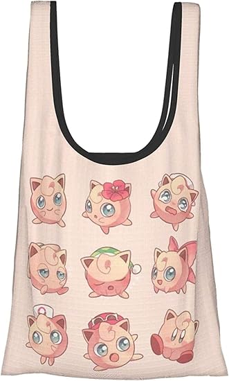 Amazon ポケモン プリン 大容量 エコバッグ ショッピングバッグ ポーチ付 折りたたみ 防水素材 軽量 コンビニサイズ コンパクト 買い物バッグ 買い物袋 N A シューズ バッグ