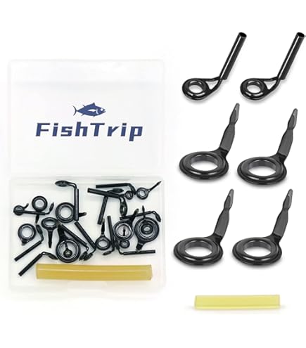 WMYCONGCONG 80 PCS Fishing Rod Tip Repair Kit Fishing Rod Tips Kit Ceramic Rod Guides DIY Set 10 Sizes : Sports & Outdoors