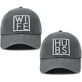 2 PCS Hubby and Wifey Hats for Men Women, Funny Adjustable 3D Embroidered Cotton Couple Baseball Cap
