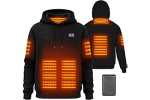 Moteoza Heated Hoodie for Women Men with Fleece Lining 7.4V 16000mAh Battery Heated Pullover Hooded Heated Sweatshirt