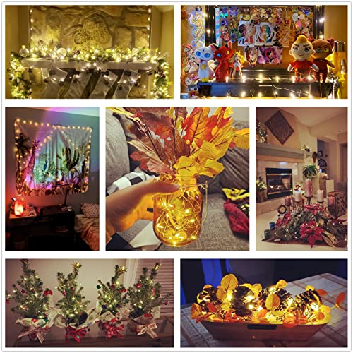 Battery Operated String Lights for Bedroom 7Ft 20 LED Silver Copper Wire Fairy Lights Room Decor for Teen Girls Starry Moon Lights for Garlands Centerpiece Party Table Christmas Decor Light Warm White