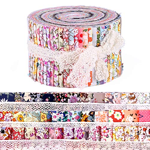 36 Pcs Jelly Rolls, Fabric Strips for Quilting, Patchwork Craft Cotton Quilting, Crafting with Different Patterns