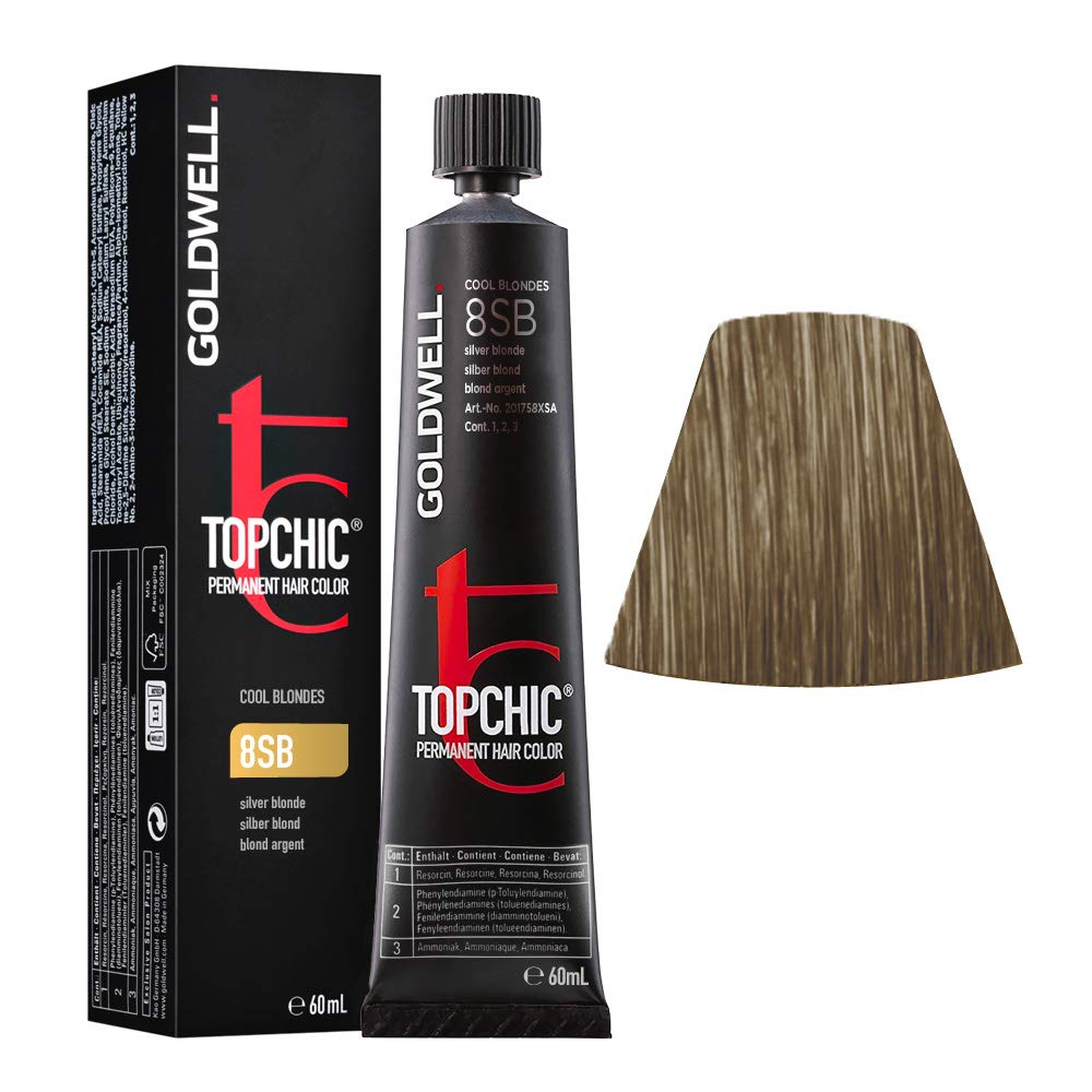 Goldwell Topchic Hair Color, 8sb Silver Blonde Tube, 2.03 Ounce | 4021609000464