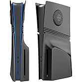 Black Faceplates for PS5 Pro Disc Edition Console with Cooling Vent, Precision Fit, Easy to Install, Replacement Hard Anti-Scratch Side Plates, Cover Plates for PS5 Pro Accessories (Disc Edition)