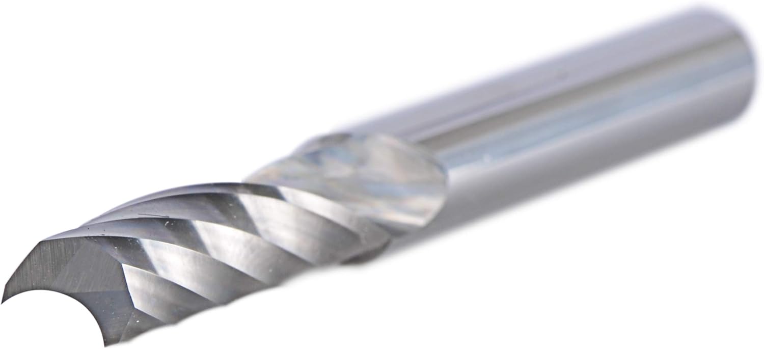 SpeTool Single Flute Aluminium Router Bits 1/4 Shank Tungsten Carbide Spiral O Flute End Mill CNC Router Bits 1'' Cutting Length Router Cutters Milling Bits for Wood Aluminum Acrylic PVC MDF Plastic - Image 5