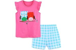 Toddler Girls Summer Outfits Clothes Kids Girl Short Sets Sleeveless T Shirt Shorts Top 2PCS Set 2-7Y