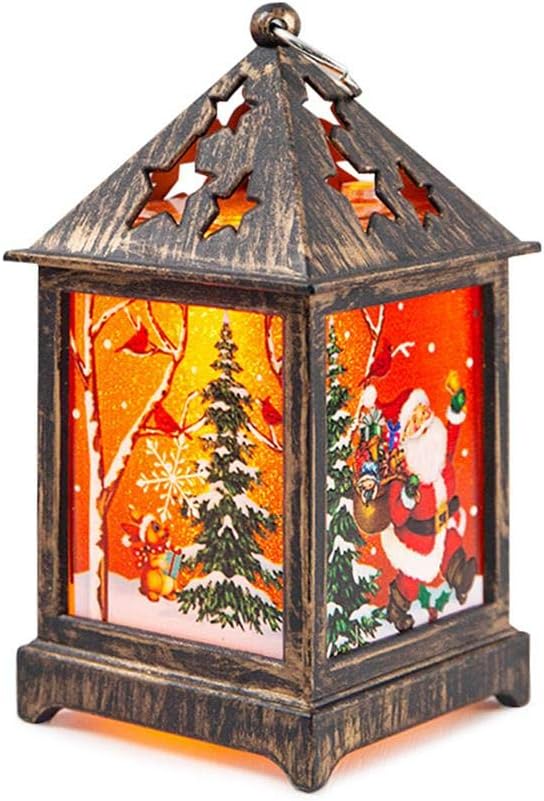 Snow globe lantern christmas musical christmasornaments biz swirling lighted claus glitter usb battery santa globes MOGOI Christmas Santa Claus Lantern Snow Globe Vintage Decoration Lamp