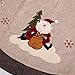iPEGTOP 42 inches Burlap Rustic Christmas Tree Skirt - Classic Holiday Decorations Woodland Santa Snawflake Embroidery - Begie Brown Rim
