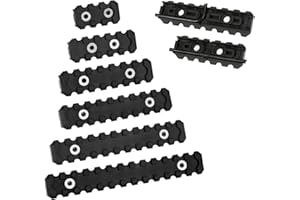 Zzhununt Single Polymer Picatinny Accessory Rail & Pressure Switch Cable Guides Set for MMLOKS System 3-5-7-9-11-13 Slot - 6 Pieces Black