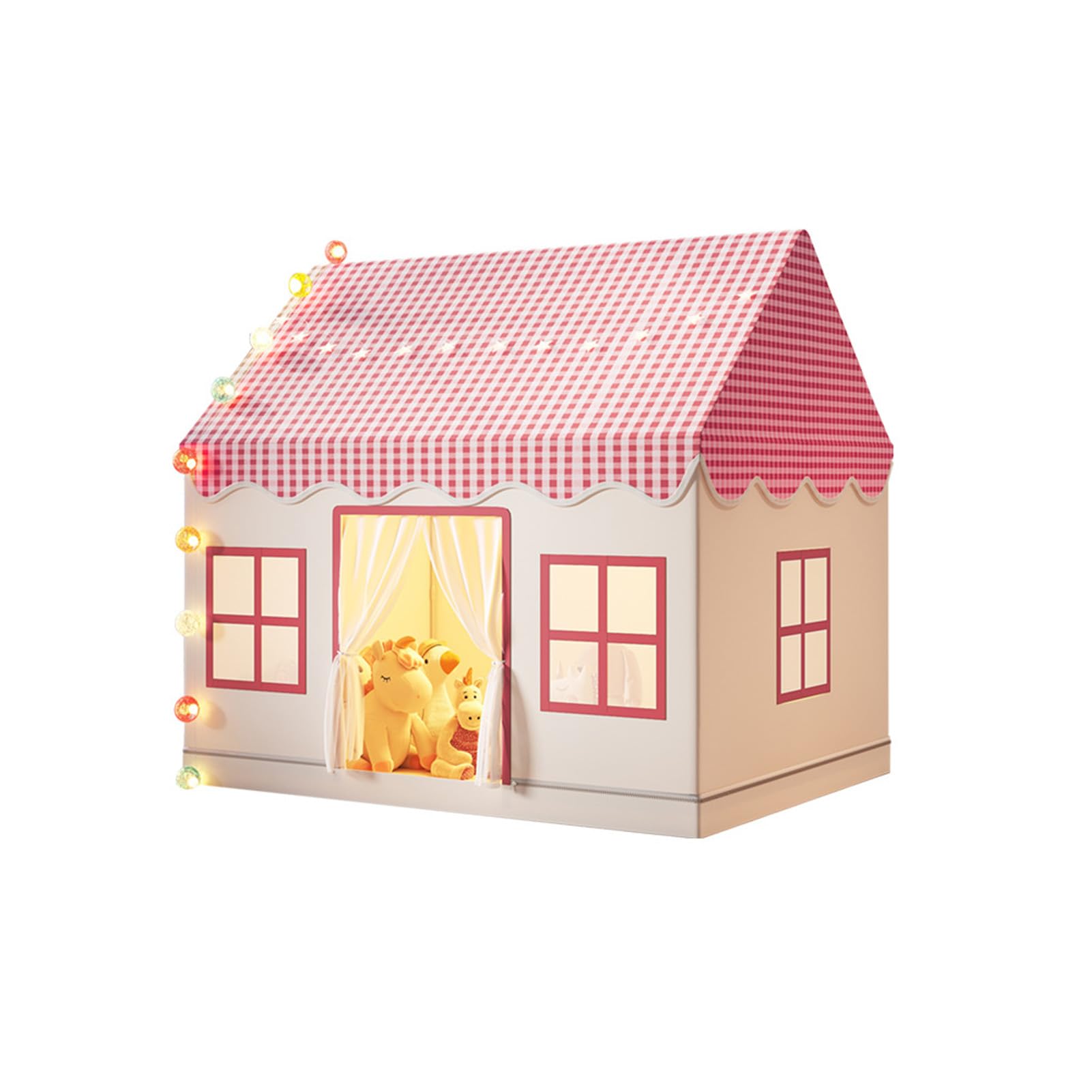 Indoor Toddlers Tent with Ball Lights Carry Bag Indoor Play Tent Playhouse for Girls Boys Easy Assembly,125 * 95 * 130cm