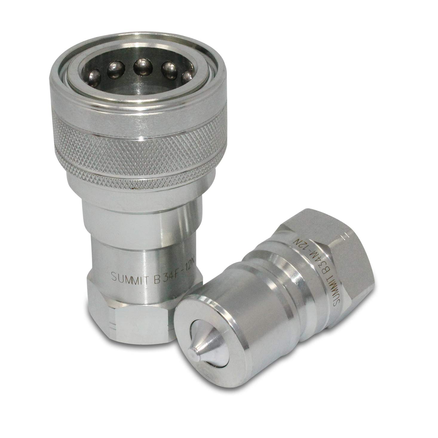 Photo 1 of Summit Hydraulics 3/4" NPT ISO 7241-B Quick Disconnect Hydraulic Coupling/Coupler Set