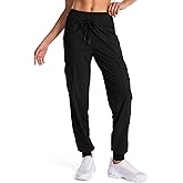 linlon Womens Hiking Pants Quick Dry UPF 50 Casual Pants Lightweight Camping Travel Safari Work Cargo Joggers Pants #2071-Black-XL