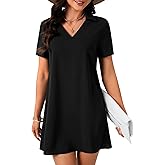 KIFOVEN Women’s Summer Dress Collared V Neck Short Sleeve Casual Mini Dress
